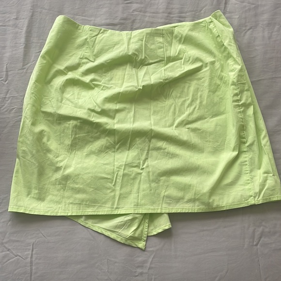 Free People Lime Green Asymmetrical Mini Skirt - Picture 2 of 5